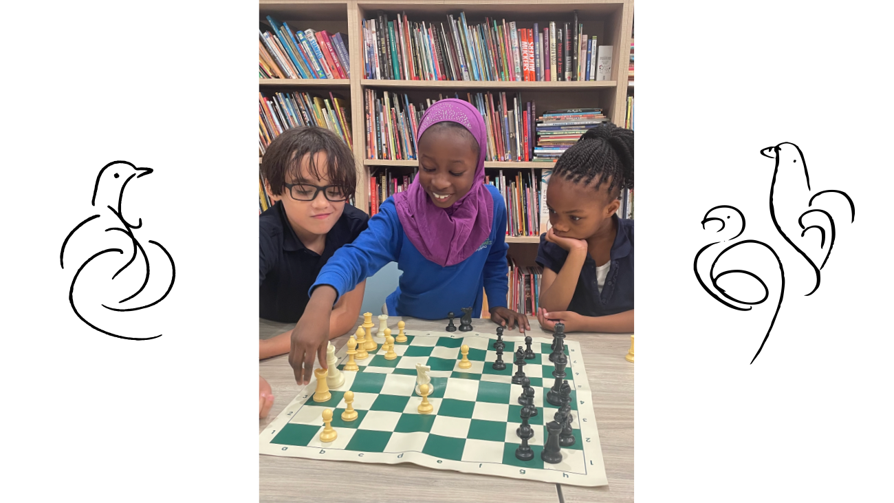 Laila Faerman chess coach with students